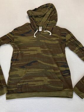 Alternative Apparel Women's Eco Fleece CAMO Light Hoodie Sweatshirt Size S